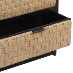 Berkfield Home Bedside Cabinet 40x30x50 cm Solid Mango Wood in Black - Size: 40 x 30 x 50 cm - thumbnail 6