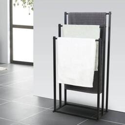 EONLION 3 Tier Free Standing Towel Rail Towel Holder in Black - thumbnail 3