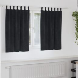 Berkfield Home Blackout Curtains with Hanging Loops 2 pcs Black Velvet