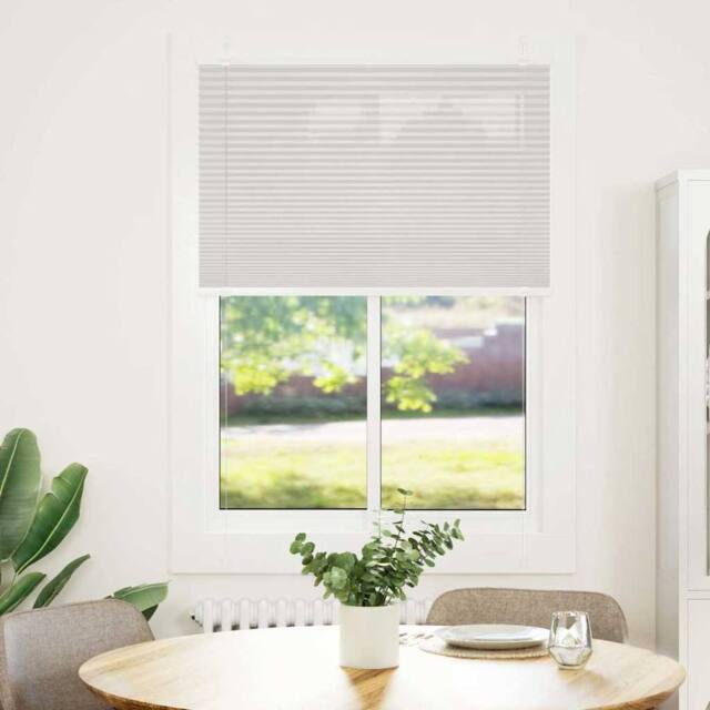 Berkfield Home Pleated Blind Light Grey 90x100 cm Fabric Width 89.4 cm Polyester - image 1