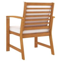 Berkfield Home Garden Chairs 2 pcs with Cream Cushions Solid Wood Acacia in Brown - thumbnail 4