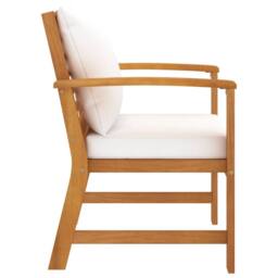 Berkfield Home Garden Chairs 2 pcs with Cream Cushions Solid Wood Acacia in Brown - thumbnail 3