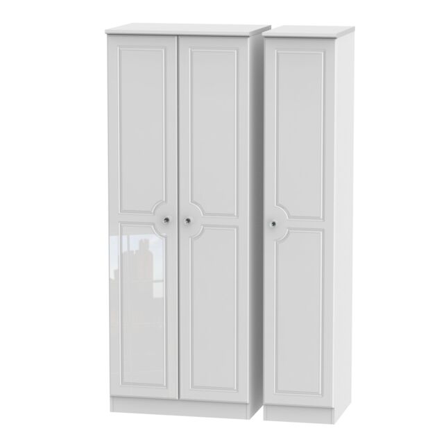Ready Assembled 2 U Stratford Tall Triple Double Hanging Wardrobe (Ready Assembled) in White
