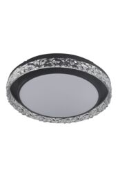 Living and Home Luxury Crystal Round Ceiling Light in Black - thumbnail 4