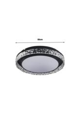 Living and Home Luxury Crystal Round Ceiling Light in Black - thumbnail 6