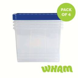 Wham Crystal 80L Clear Box & Stronger Lid PK4 in Blue - thumbnail 5