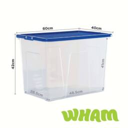 Wham Crystal 80L Clear Box & Stronger Lid PK4 in Blue - thumbnail 6