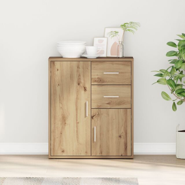 Berkfield Home Sideboard Artisan oak 60 x 31 x 70 cm Engineered wood in Brown - image 1