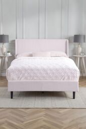More4Homes Dereham Cord Fabric Winged Double Bed Frame in Ivory - thumbnail 6