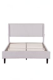 More4Homes Dereham Cord Fabric Winged Double Bed Frame in Ivory - thumbnail 3