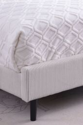 More4Homes Dereham Cord Fabric Winged Double Bed Frame in Ivory - thumbnail 9