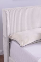 More4Homes Dereham Cord Fabric Winged Double Bed Frame in Ivory - thumbnail 8