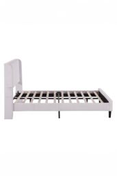 More4Homes Dereham Cord Fabric Winged Double Bed Frame in Ivory - thumbnail 4