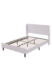 More4Homes Dereham Cord Fabric Winged Double Bed Frame in Ivory - thumbnail 2