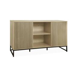 sweeek 140cm contemporary sideboard, wood-effect & 2 doors in Brown - thumbnail 2