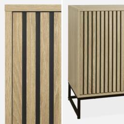 sweeek 140cm contemporary sideboard, wood-effect & 2 doors in Brown - thumbnail 9