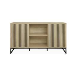 sweeek 140cm contemporary sideboard, wood-effect & 2 doors in Beige - thumbnail 6
