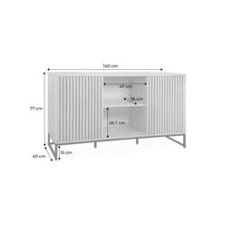 sweeek 140cm contemporary sideboard, wood-effect & 2 doors in Brown - thumbnail 8