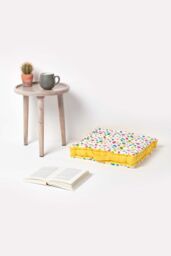 Homescapes Cotton Multi Coloured Polka Dot Floor Cushion - Size: 50 cm x 50 cm - thumbnail 2
