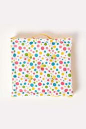 Homescapes Cotton Multi Coloured Polka Dot Floor Cushion - Size: 50 cm x 50 cm - thumbnail 3