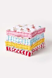 Homescapes Cotton Multi Coloured Polka Dot Floor Cushion - Size: 50 cm x 50 cm - thumbnail 6