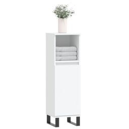 Berkfield Home Bathroom Cabinet White 30x30x100 cm Engineered Wood - Size: 30 x 30 x 100 cm - thumbnail 3