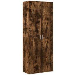 Berkfield Home Highboard Smoked Oak 70x35x180 cm Engineered Wood in Brown - Size: 70 x 35 x 180 cm - thumbnail 3