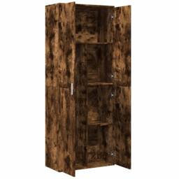 Berkfield Home Highboard Smoked Oak 70x35x180 cm Engineered Wood in Brown - Size: 70 x 35 x 180 cm - thumbnail 6