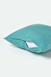 Homescapes Continental Egyptian Cotton Pillowcase 200 TC, 40 x 40 cm in Teal - thumbnail 3