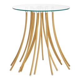 Orsina Functional Design Side Table, Unique Metal Legs Of Our Side Table By Couch, Versatile Usage Corner Table in Gold - thumbnail 3