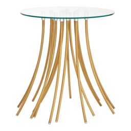 Orsina Functional Design Side Table, Unique Metal Legs Of Our Side Table By Couch, Versatile Usage Corner Table in Gold - thumbnail 1