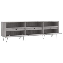 Berkfield Home TV Cabinet Grey Sonoma 150x30x44.5 cm Engineered Wood - thumbnail 6