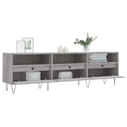 Berkfield Home TV Cabinet Grey Sonoma 150x30x44.5 cm Engineered Wood - thumbnail 4