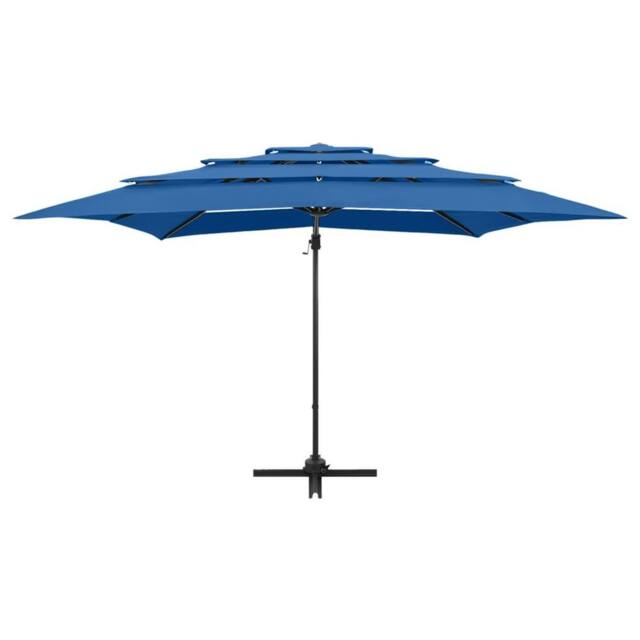 Berkfield Home Harmful 4-Tier Parasol with Aluminium Pole Azure Blue 250x250 cm - image 1