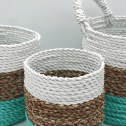 KDMD Seagrass Basket Set in Green - thumbnail 4