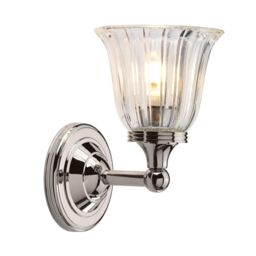 Netlighting Austen 1 Light Bathroom Wall Light Polished Nickel IP44 G9 in Grey - thumbnail 1