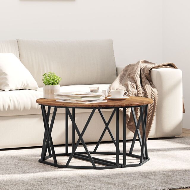 Berkfield Home Coffee Table - Vintage Style, 80x80x42 cm, Made of Engineered Wood in Brown - Size: 80 x 80 x 42 cm - image 1