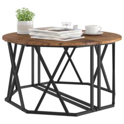 Berkfield Home Coffee Table - Vintage Style, 80x80x42 cm, Made of Engineered Wood in Brown - Size: 80 x 80 x 42 cm - thumbnail 3