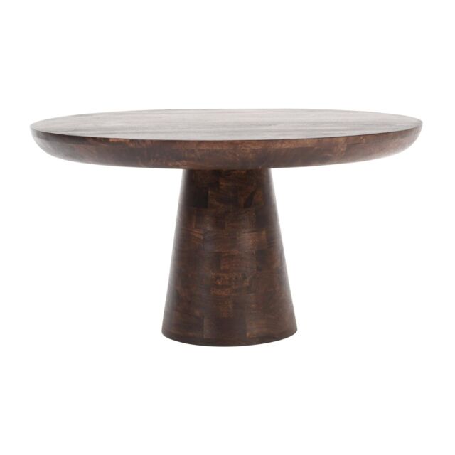 IH Design Natural Solid Dark Mango Wood Round Coffee Table in Brown - image 1