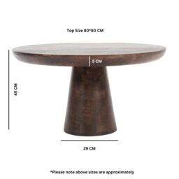 IH Design Natural Solid Dark Mango Wood Round Coffee Table in Brown - thumbnail 5