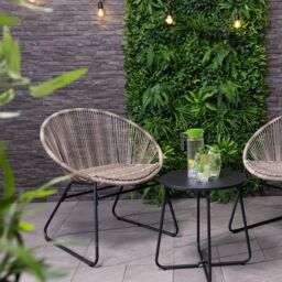 Charles Bentley Zanzibar Tea for Two Bistro Set Grey Cafe 2 Chairs & Table - thumbnail 2