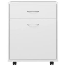 Berkfield Home Rolling Cabinet White 45x38x54 cm Engineered Wood - Size: 45 x 38 x 54 cm - thumbnail 4