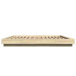 Berkfield Home Bed Frame without Mattress Sonoma Oak 200x200 cm in Brown - thumbnail 5