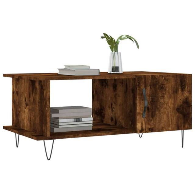 Berkfield Home Decorative Coffee Table Smoked Oak 90x50x40 cm Engineered Wood in Brown - Size: 90 x 50 x 40 cm - image 1