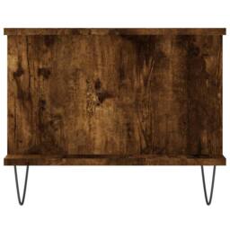 Berkfield Home Decorative Coffee Table Smoked Oak 90x50x40 cm Engineered Wood in Brown - Size: 90 x 50 x 40 cm - thumbnail 7