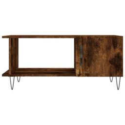 Berkfield Home Decorative Coffee Table Smoked Oak 90x50x40 cm Engineered Wood in Brown - Size: 90 x 50 x 40 cm - thumbnail 5