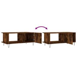 Berkfield Home Decorative Coffee Table Smoked Oak 90x50x40 cm Engineered Wood in Brown - Size: 90 x 50 x 40 cm - thumbnail 9