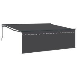 Berkfield Home Retractable Awning Manual Orange & White 350x250 cm Polyester - thumbnail 2
