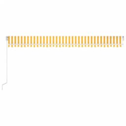 Berkfield Home Manual Retractable Awning with LED 600x350 cm Yellow & White - thumbnail 4