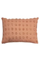 Linen House Haze Tufted Polka Dot Pillowcase Set in Light Brown - thumbnail 2